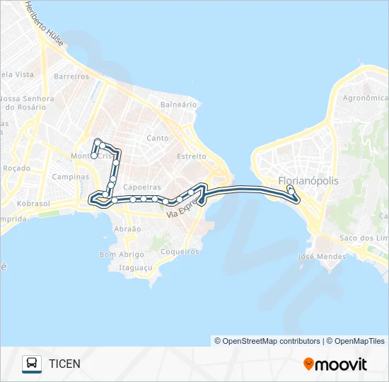 V-670 MONTE CRISTO VIA PONTE HERCÍLIO LUZ Bus Line Map