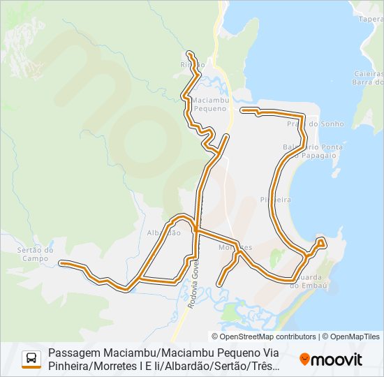 Mapa da linha 015 de ônibus