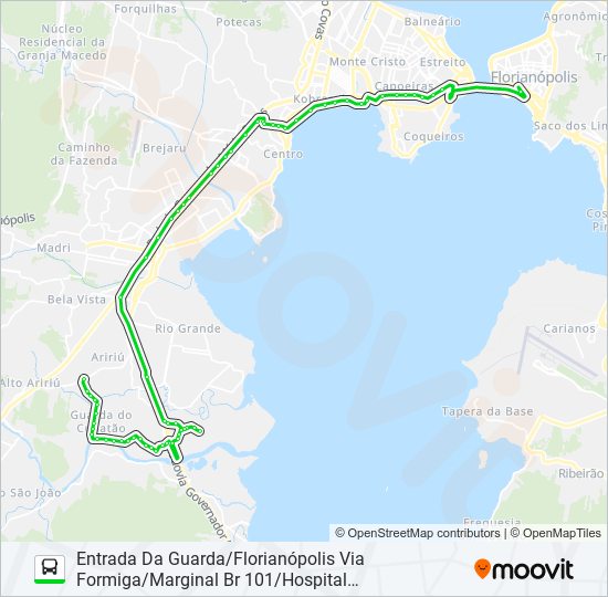 Mapa da linha 03593 de ônibus