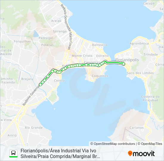 10160 ÁREA INDUSTRIAL/FLORIANÓPOLIS Bus Line Map