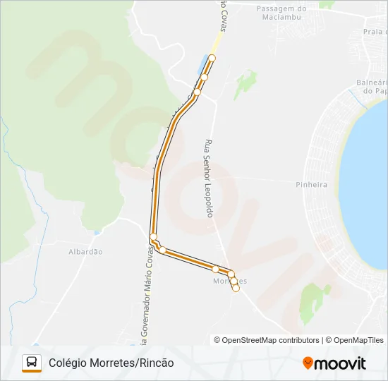 05 RINCÃO/COLÉGIO MORRETES Bus Line Map