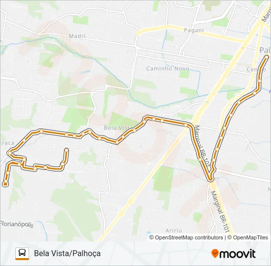 4038 BELA VISTA/PALHOÇA (PRAÇA) Bus Line Map