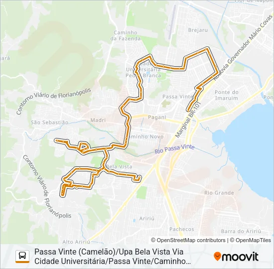 101 LINHA INTERBAIRROS DE PALHOÇA Bus Line Map