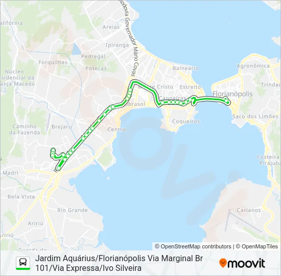 7150 JARDIM AQUÁRIUS/FLORIANÓPOLIS Bus Line Map
