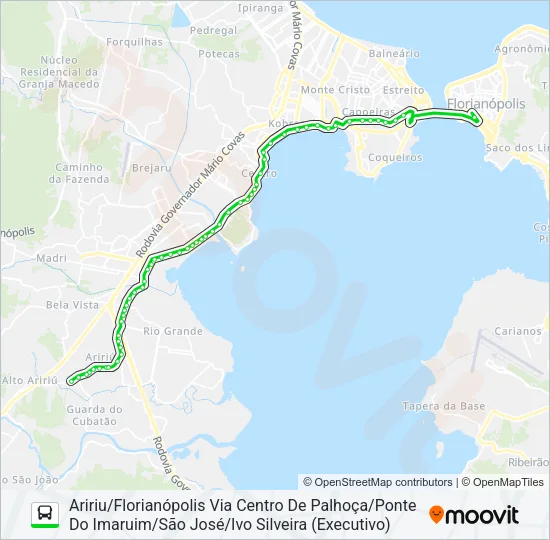 0384 ARIRIU/FLORIANÓPOLIS (EXECUTIVO) Bus Line Map