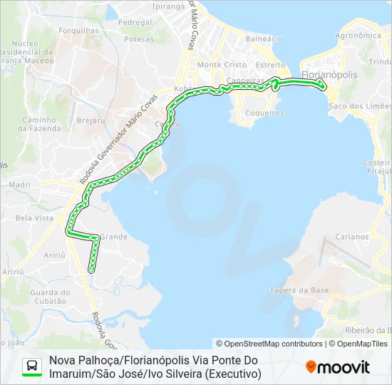 0384 ARIRIU/FLORIANÓPOLIS (EXECUTIVO) Bus Line Map