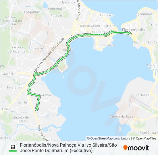 0384 ARIRIU/FLORIANÓPOLIS (EXECUTIVO) Bus Line Map