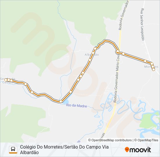 01 SERTÃO DO CAMPO/PASSAGEM DO MACIAMBU Bus Line Map