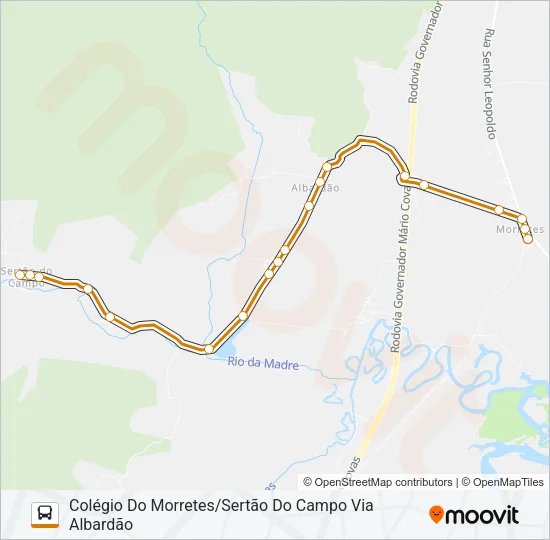 01 SERTÃO DO CAMPO/PASSAGEM DO MACIAMBU Bus Line Map