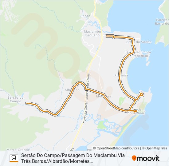 01 SERTÃO DO CAMPO/PASSAGEM DO MACIAMBU Bus Line Map
