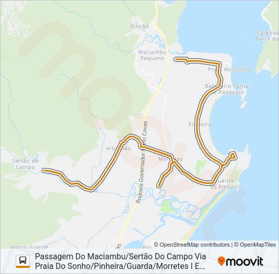 01 SERTÃO DO CAMPO/PASSAGEM DO MACIAMBU Bus Line Map