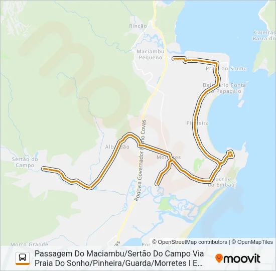 01 SERTÃO DO CAMPO/PASSAGEM DO MACIAMBU Bus Line Map