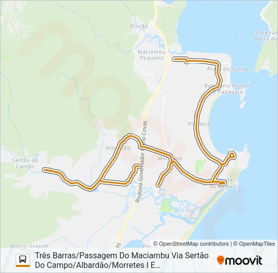 01 SERTÃO DO CAMPO/PASSAGEM DO MACIAMBU Bus Line Map