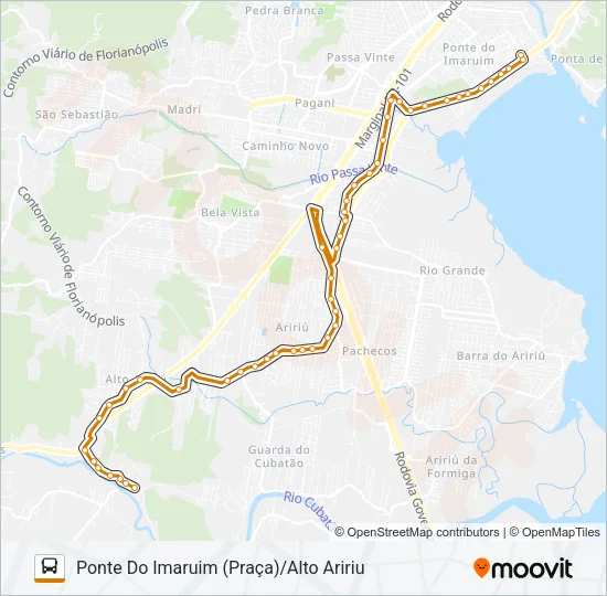 353 ALTO ARIRIU/PONTE DO IMARUIM (PRAÇA) Bus Line Map