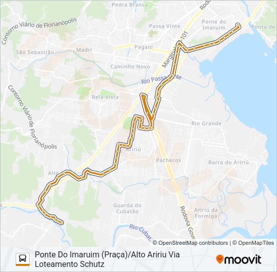 353 ALTO ARIRIU/PONTE DO IMARUIM (PRAÇA) Bus Line Map