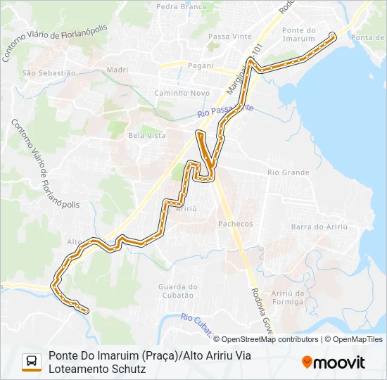 353 ALTO ARIRIU/PONTE DO IMARUIM (PRAÇA) Bus Line Map