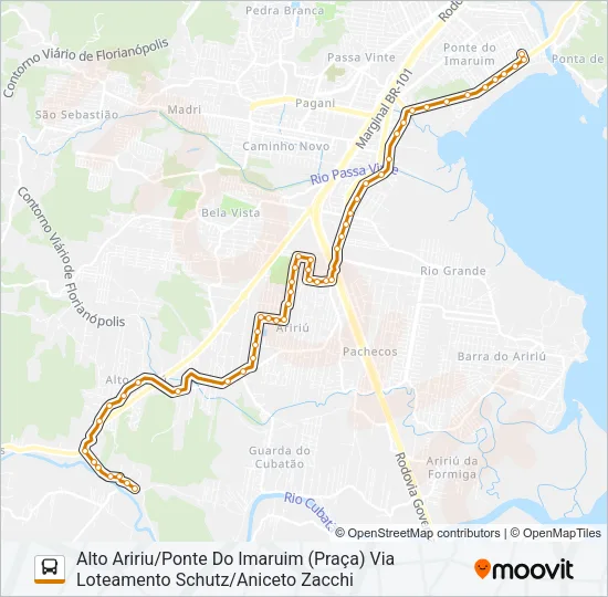 353 ALTO ARIRIU/PONTE DO IMARUIM (PRAÇA) Bus Line Map