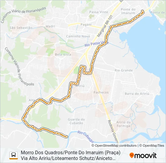 353 ALTO ARIRIU/PONTE DO IMARUIM (PRAÇA) Bus Line Map