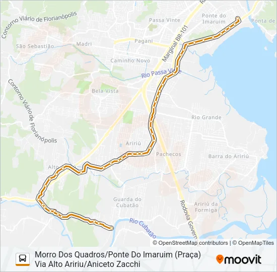 353 ALTO ARIRIU/PONTE DO IMARUIM (PRAÇA) Bus Line Map