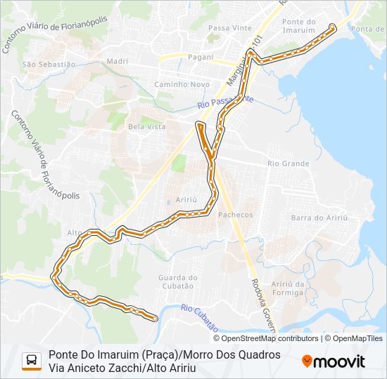 353 ALTO ARIRIU/PONTE DO IMARUIM (PRAÇA) Bus Line Map