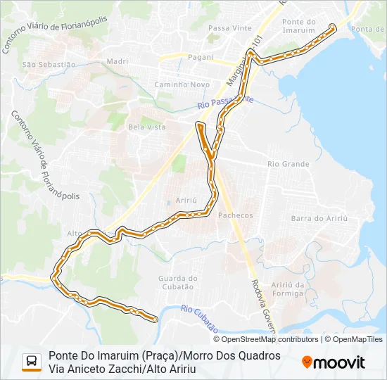 353 ALTO ARIRIU/PONTE DO IMARUIM (PRAÇA) Bus Line Map