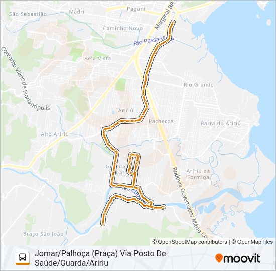 Mapa da linha 311 FAZENDA JOMAR/ARIRIU FORMIGA (BALDEAÇÃO) de ônibus