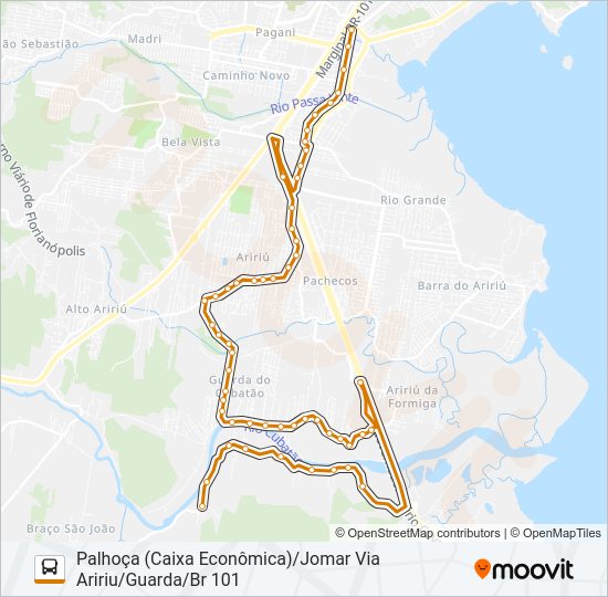 Mapa da linha 311 FAZENDA JOMAR/ARIRIU FORMIGA (BALDEAÇÃO) de ônibus