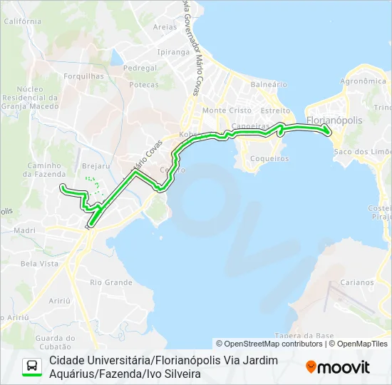 6531 CIDADE UNIVERSITÁRIA PEDRA BRANCA/FLORIANÓPOLIS Bus Line Map