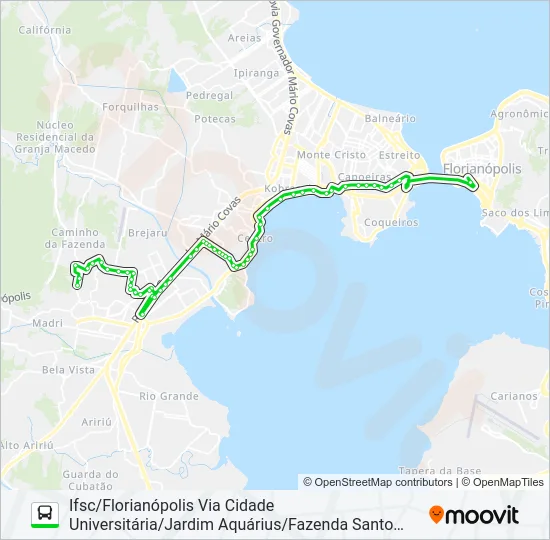 6531 CIDADE UNIVERSITÁRIA PEDRA BRANCA/FLORIANÓPOLIS Bus Line Map