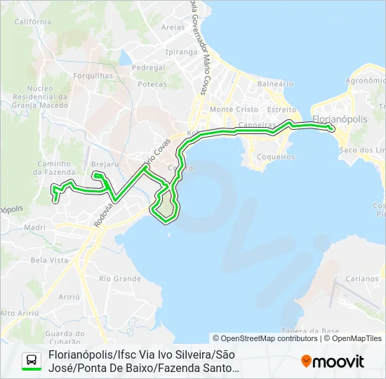 6531 CIDADE UNIVERSITÁRIA PEDRA BRANCA/FLORIANÓPOLIS Bus Line Map
