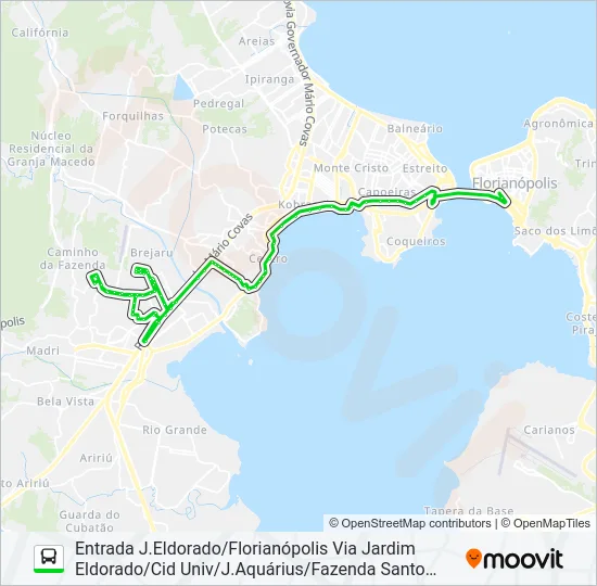 6531 CIDADE UNIVERSITÁRIA PEDRA BRANCA/FLORIANÓPOLIS Bus Line Map