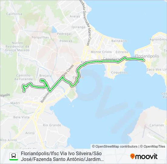 6531 CIDADE UNIVERSITÁRIA PEDRA BRANCA/FLORIANÓPOLIS Bus Line Map