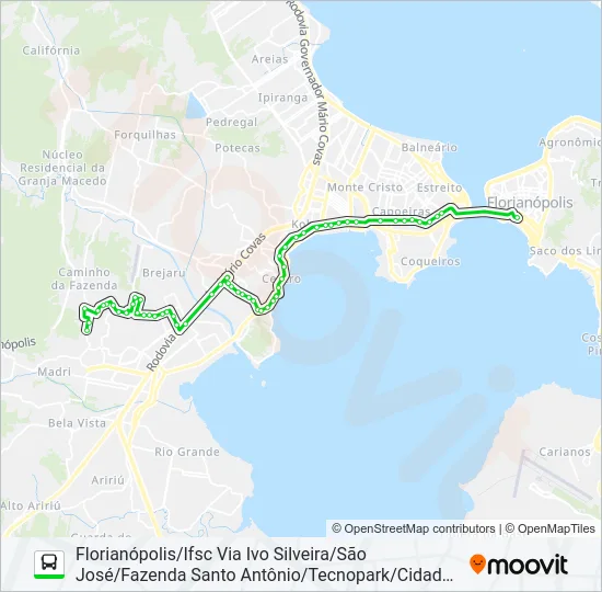 6531 CIDADE UNIVERSITÁRIA PEDRA BRANCA/FLORIANÓPOLIS Bus Line Map