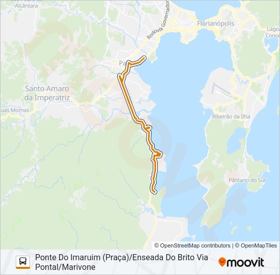 13 ENSEADA DO BRITO/PONTE DO IMARUIM (PRAÇA) (URBANA) Bus Line Map