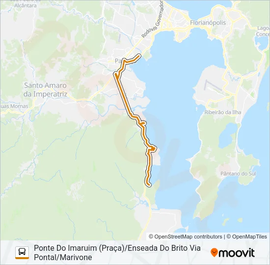 13 ENSEADA DO BRITO/PONTE DO IMARUIM (PRAÇA) (URBANA) Bus Line Map