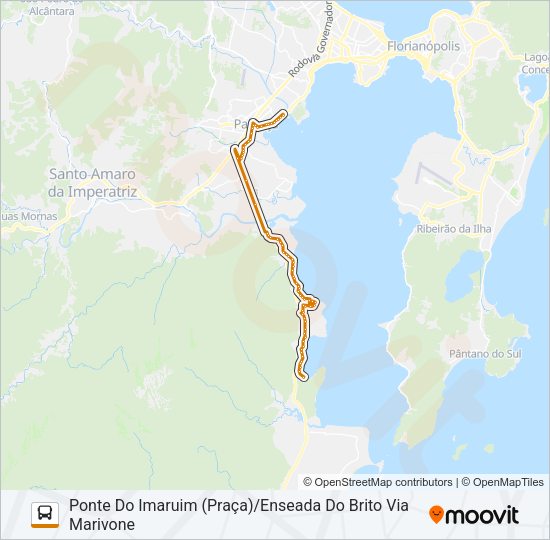 13 ENSEADA DO BRITO/PONTE DO IMARUIM (PRAÇA) (URBANA) Bus Line Map