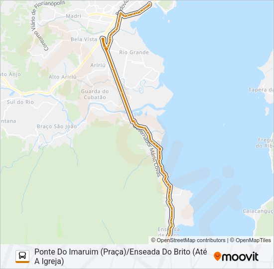 13 ENSEADA DO BRITO/PONTE DO IMARUIM (PRAÇA) (URBANA) Bus Line Map