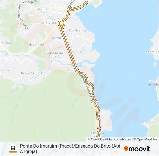 13 ENSEADA DO BRITO/PONTE DO IMARUIM (PRAÇA) (URBANA) Bus Line Map