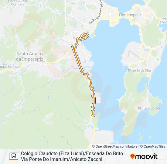 13 ENSEADA DO BRITO/PONTE DO IMARUIM (PRAÇA) (URBANA) Bus Line Map