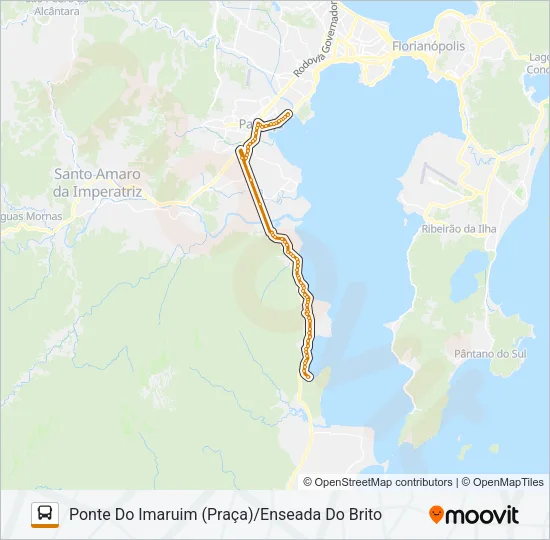 13 ENSEADA DO BRITO/PONTE DO IMARUIM (PRAÇA) (URBANA) Bus Line Map