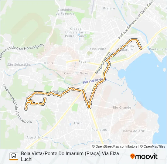402 BELA VISTA/PONTE DO IMARUIM (PRAÇA) VIA ELZA LUCHI Bus Line Map