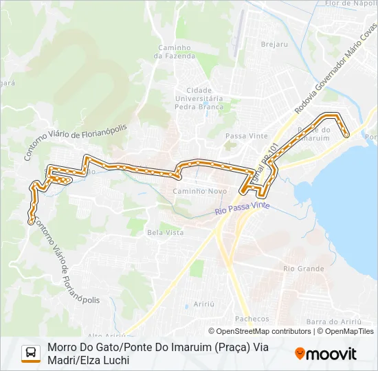 5023 MORRO DO GATO/PONTE DO IMARUIM (PRAÇA) VIA MADRI/ELZA LUCHI Bus Line Map