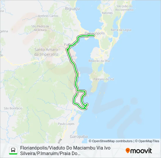 11140 VIADUTO DO MACIAMBU/FLORIANÓPOLIS VIA GUARDA/PINHEIRA/PRAIA DO SONHO Bus Line Map