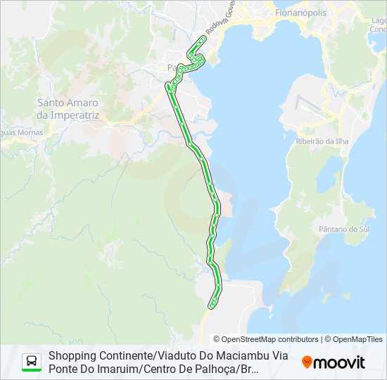 Mapa de 11362 VIADUTO DO MACIAMBU/SHOPPING CONTINENTE VIA GUARDA DO EMBAU/PINHEIRA/PRAIA DO SONHO/BR 101/CEN de autobús