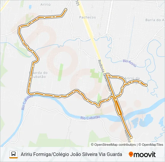 3036 ARIRIU FORMIGA/COLÉGIO JOÃO SILVEIRA VIA GUARDA Bus Line Map