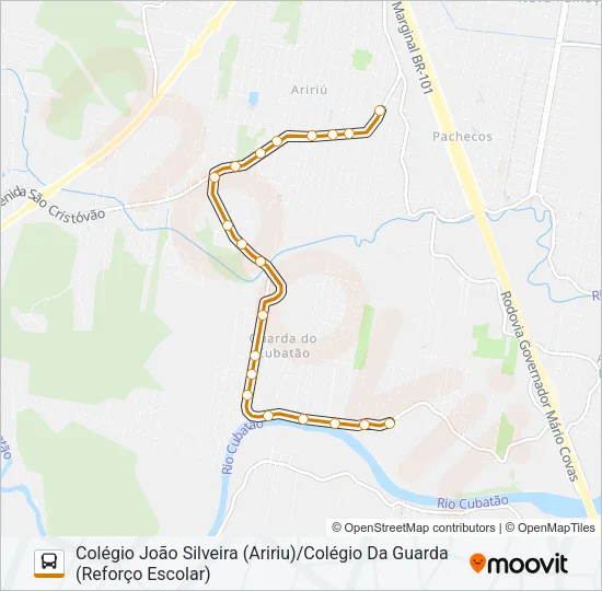 3038 COLÉGIO JOÃO SILVEIRA (ARIRIU)/COLÉGIO DA GUARDA Bus Line Map