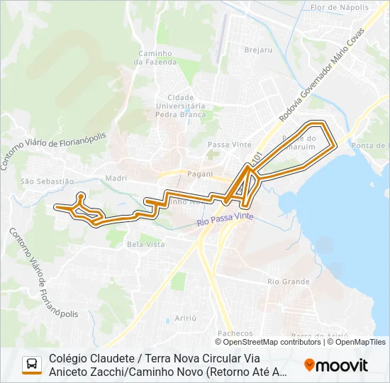 543 Bus Line Map