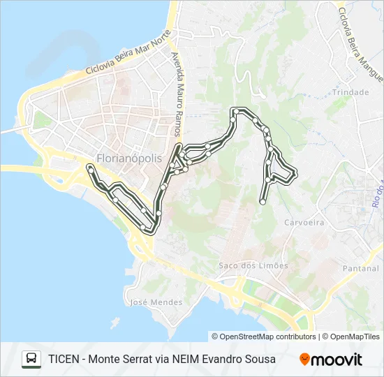 V-764 MONTE SERRAT VIA NEIM EVANDRO SOUSA Bus Line Map