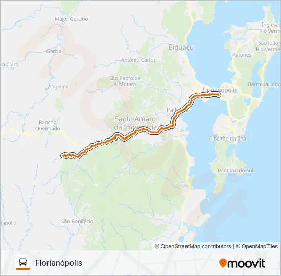 Mapa de 6600 QUEÇABA/FLORIANÓPOLIS de autobús