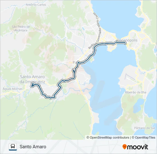 Mapa de 62701 SANTO AMARO/FLORIANÓPOLIS  VIA SERTÃO de autobús